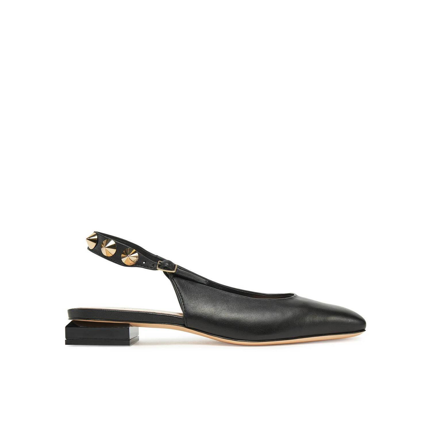 New Agl Women's Spike Angie Slingback Flat In Nero
